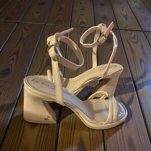 Circus by Sam Edelman Beige Strappy Block Heels